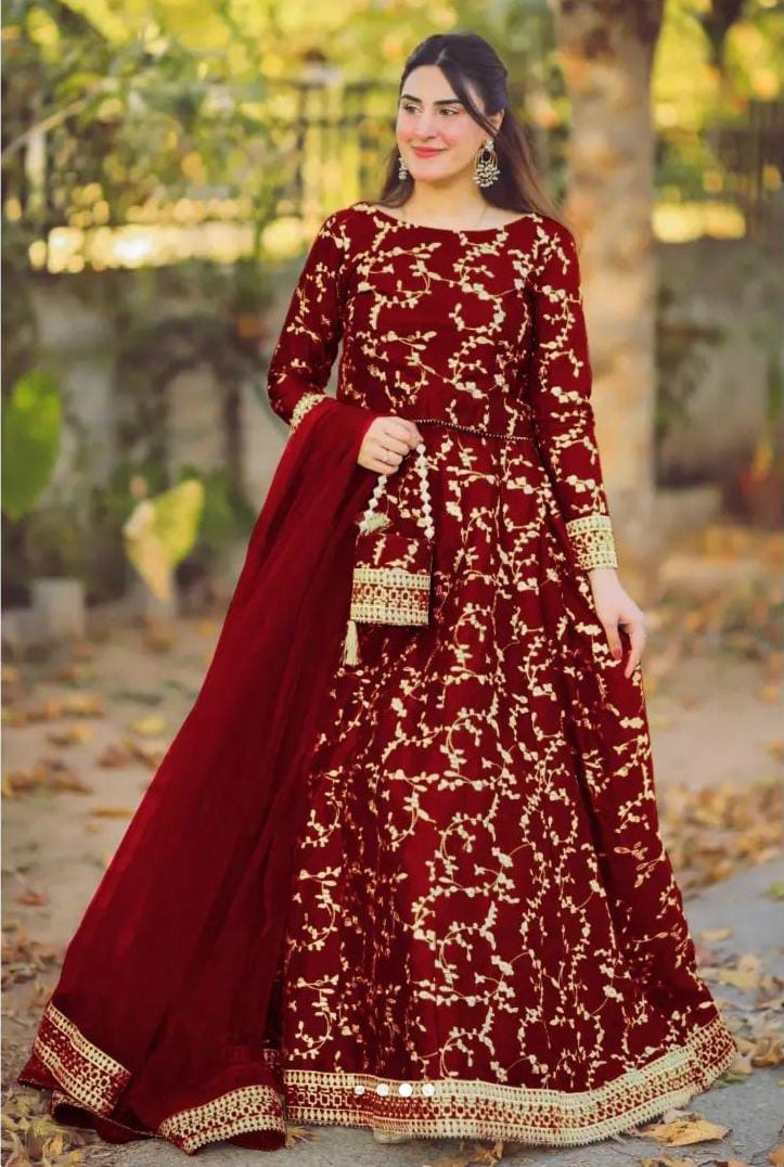 Elegant 4-Piece Embroidered Lehenga