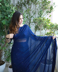 Chiffon Pearls Saree