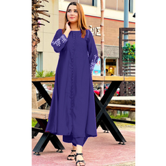2 Peice Sleeve Embroidery Maxi with Trouser