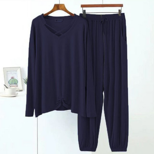 Navy Blue Trendy Lounge Wear Fancy Shirt & Trouser