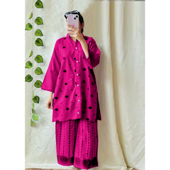 Embroidered Lace 2-Piece Cotton Set