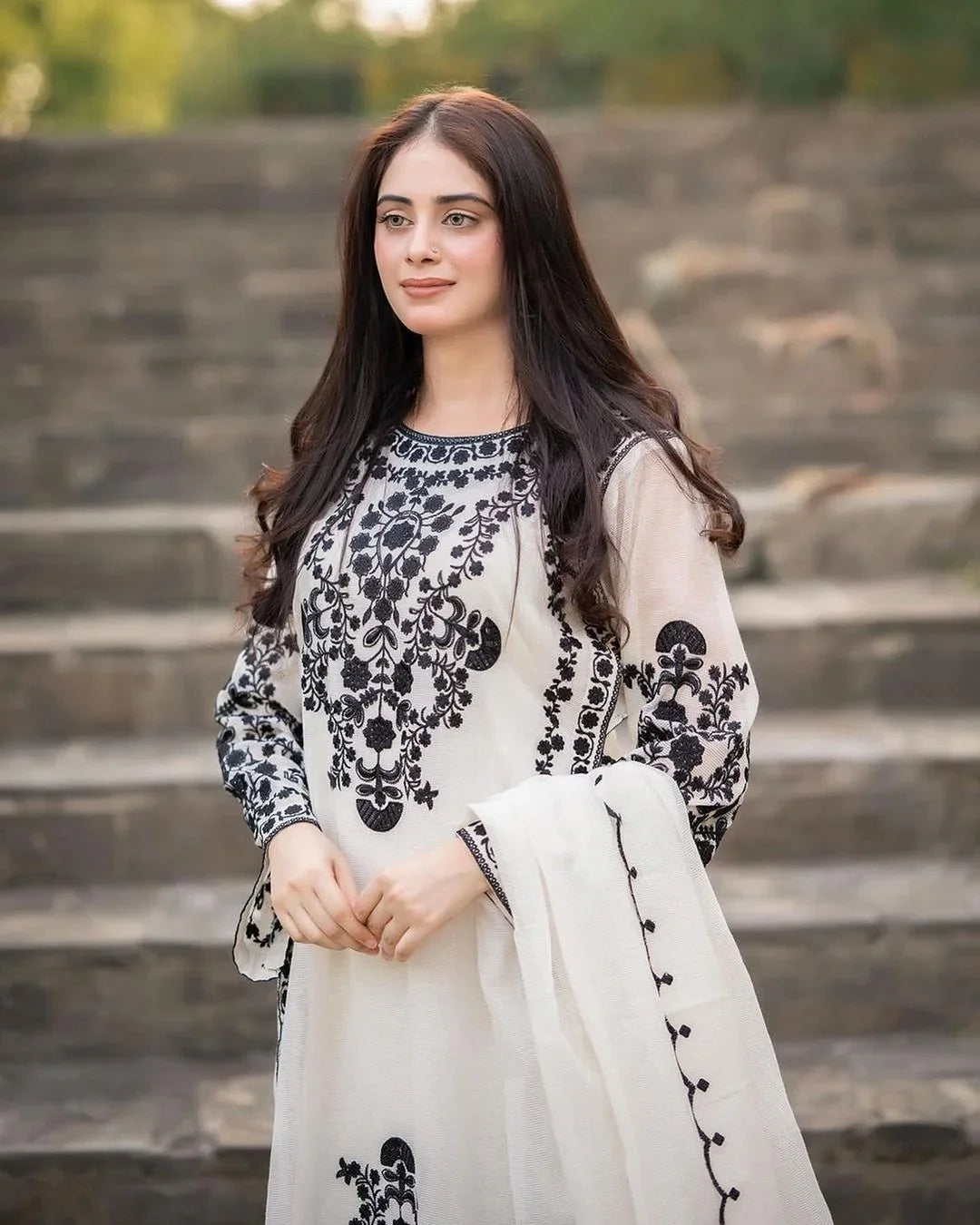 3-Piece Long Embroidered Shirt