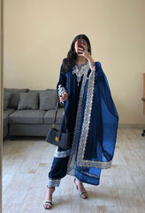 Zarri Embroidered Organza Suit