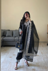 Zarri Embroidered Organza Suit